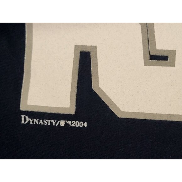 Dynasty 2XL MLB New York Yankees Derek Jeter #2 Navy T Shirt 100% Cotton 2004 - Picture 3 of 11